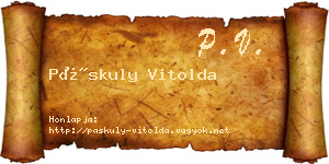 Páskuly Vitolda névjegykártya